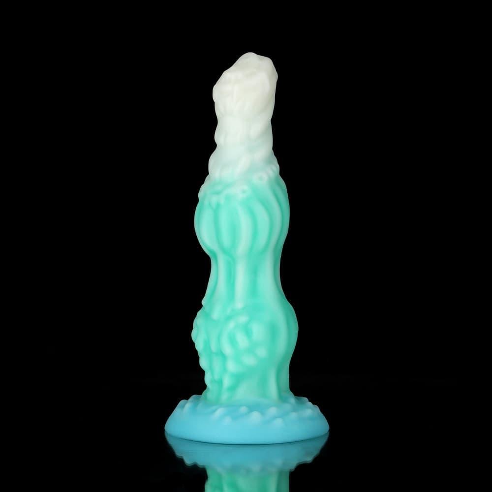 Knotdildo Dog Blue Green Knotted Dildo for Ultimate Pleasure with a textured design