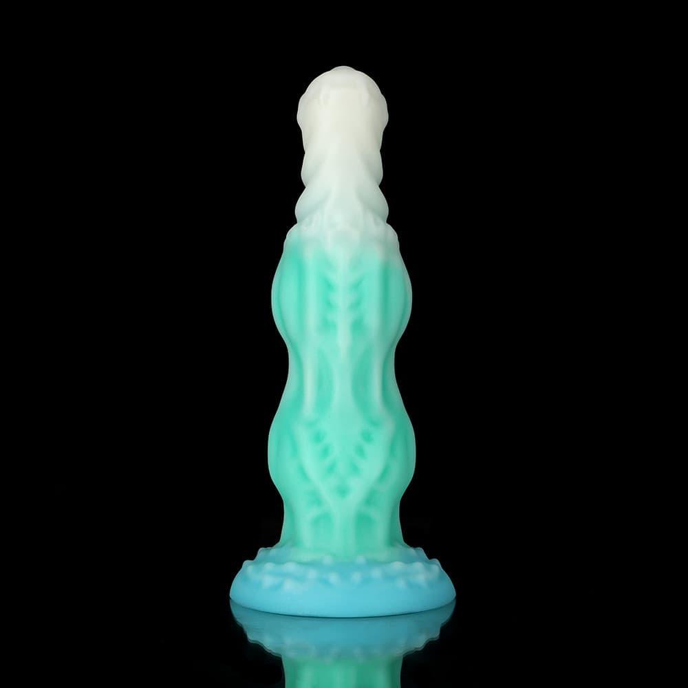 Knotdildo Dog Blue Green Knotted Dildo for Ultimate Pleasure with textured design and vibrant color