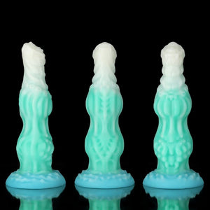 Knotdildo Dog Blue Green Knotted Dildo for Ultimate Pleasure with a unique design and textured features