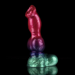 KnotDildo Nicos Gun Dog Gradient Purple Green Fantasy Knotted Dildo with a vibrant color blend