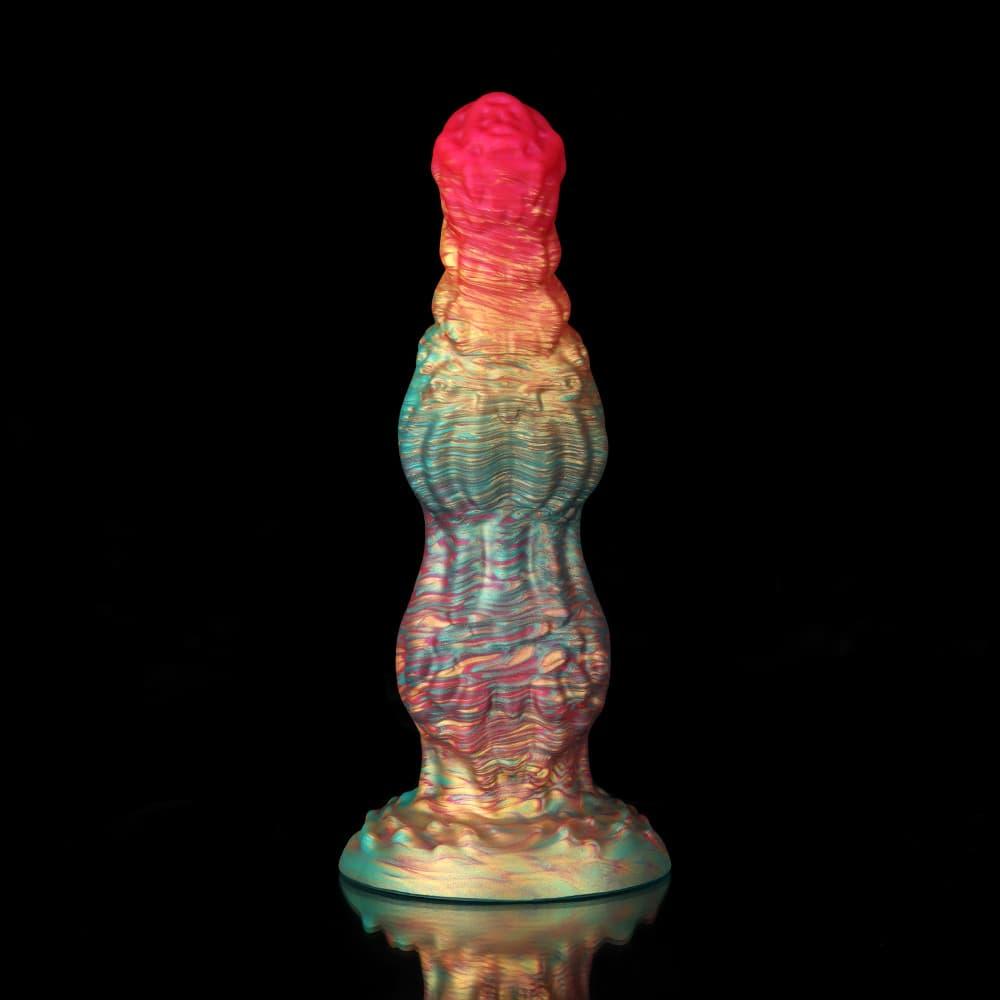Knotdildo Rainbow Fantasy Knotted Dildo for Ultimate Pleasure with a colorful textured design