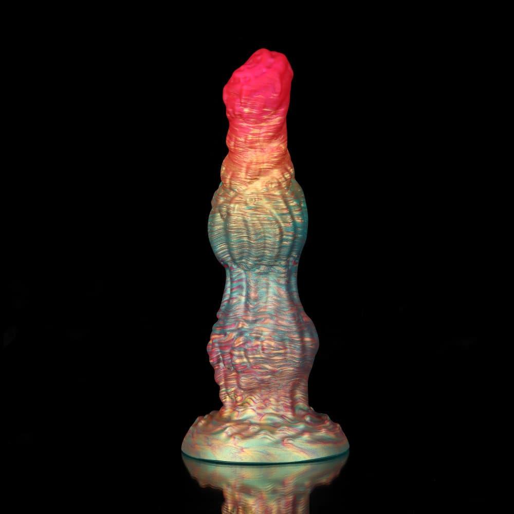 Knotdildo Rainbow Fantasy Knotted Dildo for Ultimate Pleasure featuring vibrant colors and textured design