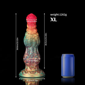 Knotdildo Rainbow Fantasy Knotted Dildo for Ultimate Pleasure with vibrant colors and detailed design