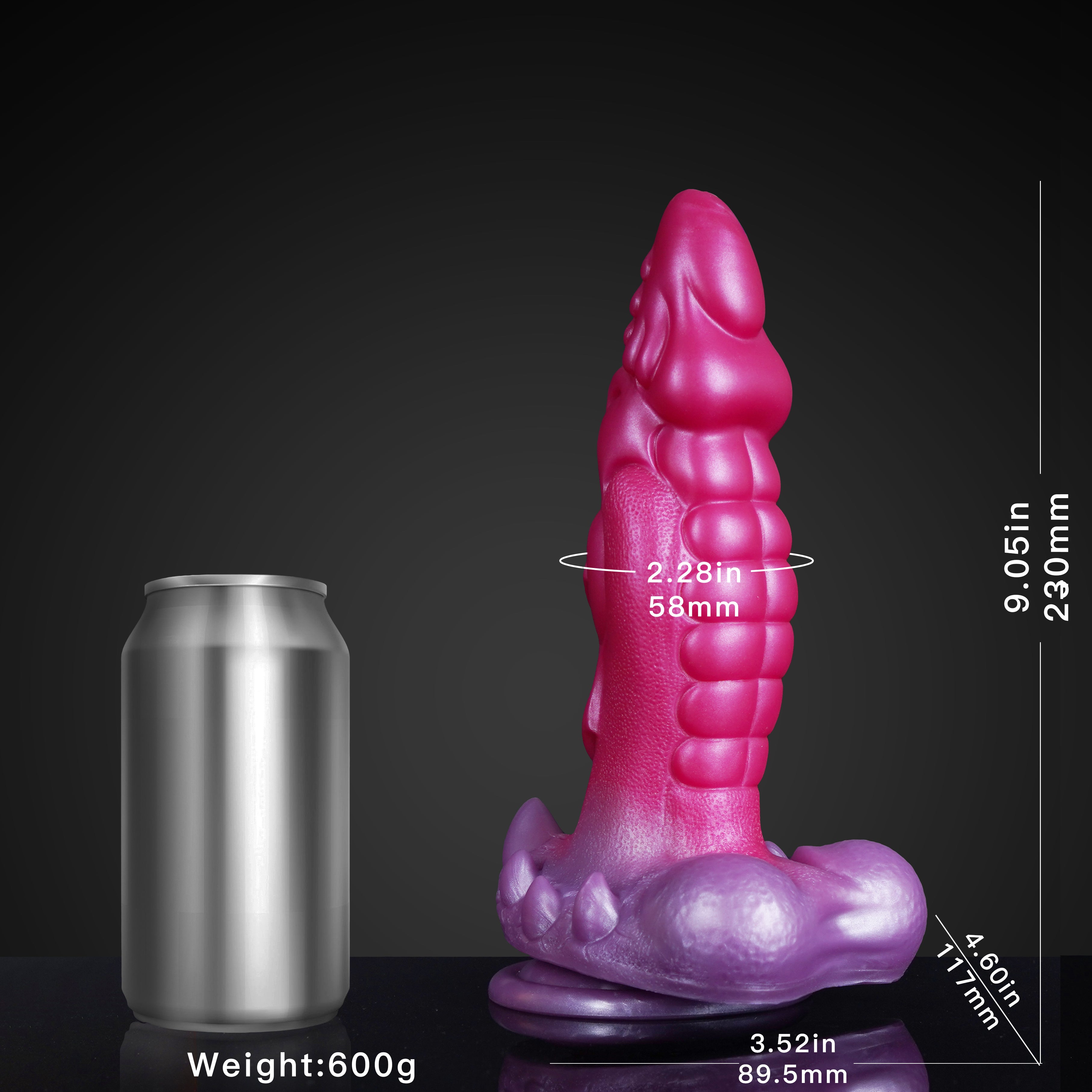 Sawtooth-A Dragon Knot Dildo by Knotdildo - Lifelike Design in Pink and Purple with Measurements