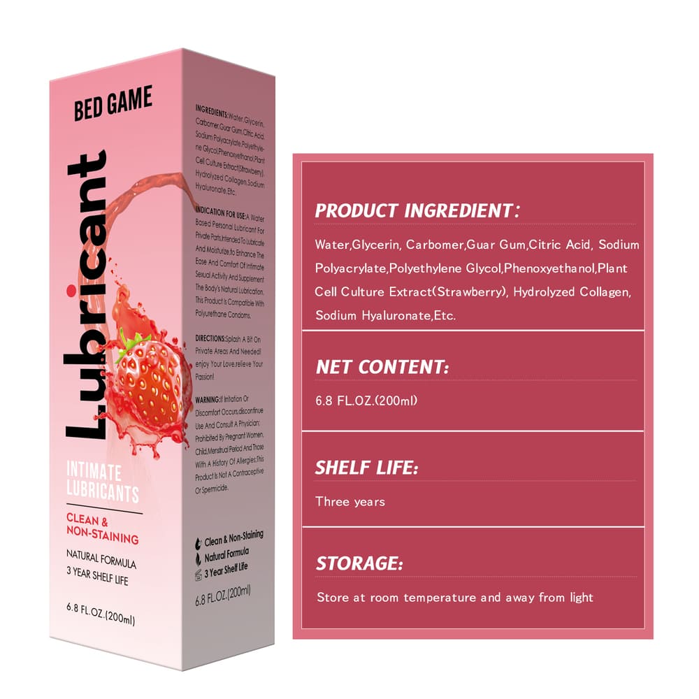 RealVagina 200ml Water Based Lube Lasts Long & Easy to Clean Sex Lube in pink packaging with ingredient details