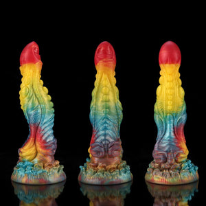 Yu Beauty Rainbow Knot Monster Dildo by Knot Dildo with detailed textures and vibrant colors