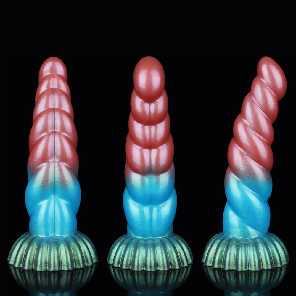 Knotdildo Twisted Rainbow Electric Vibrating Dildo – Silicone Toy