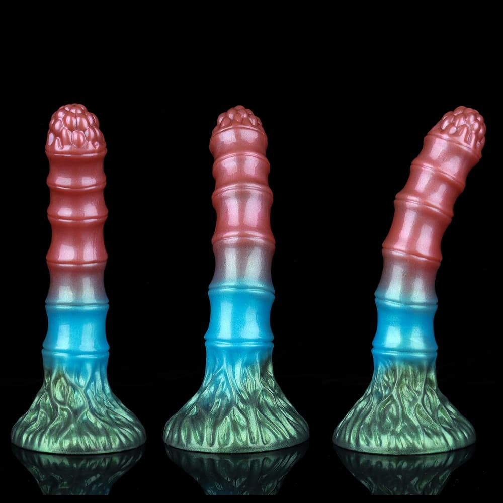 Knotdildo Spring Bamboo Shoots Rainbow Electric Vibrating Dildo – Silicone Toy