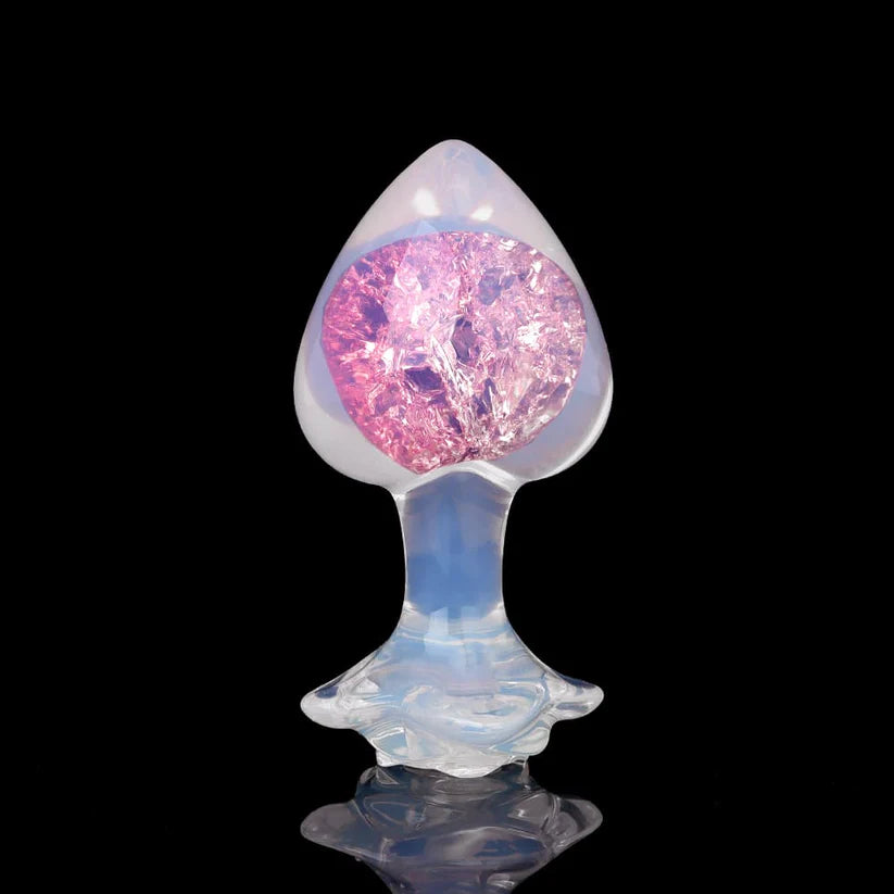 Knotdildo Peach Crystal Butt Plug – Elegant Design with Optional Accessories