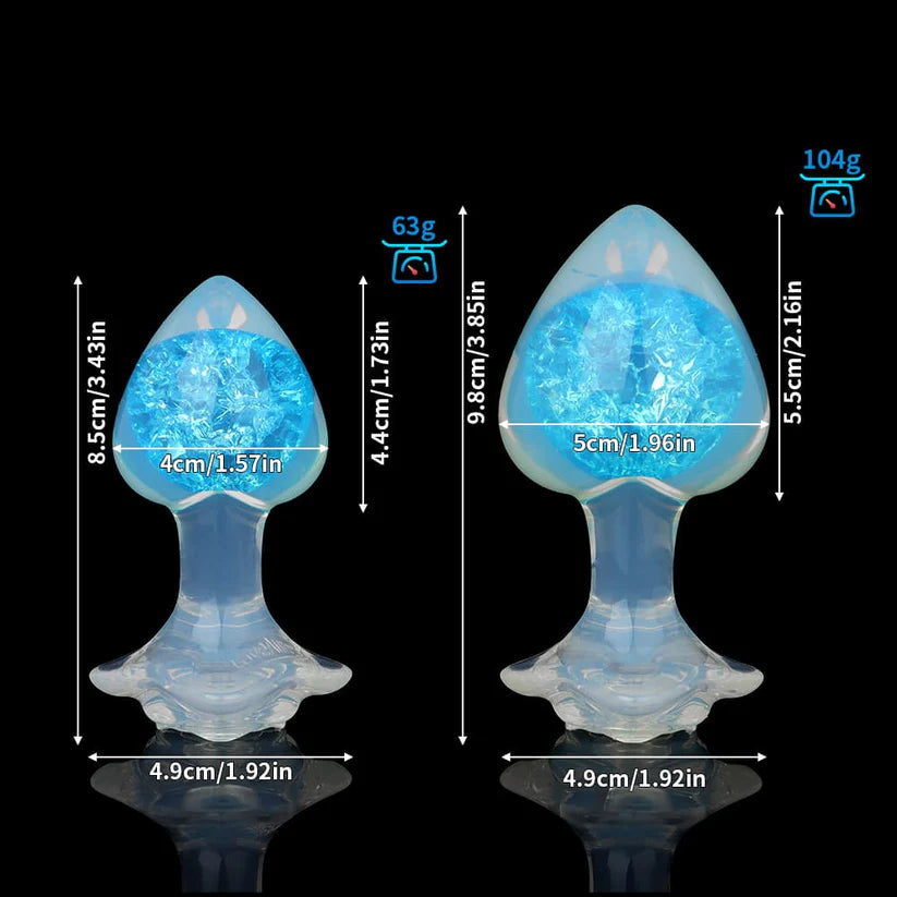 Knotdildo Peach Crystal Butt Plug – Elegant Design with Optional Accessories