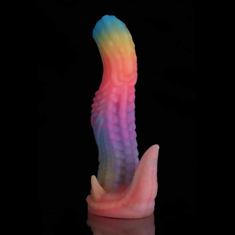 Knotdildo Dinosaur Fantasy Dildo – Blue, Yellow & Purple Adult Toy