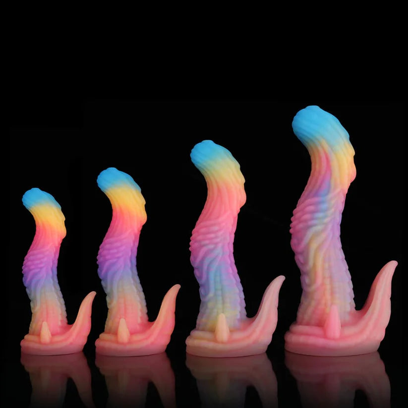 Knotdildo Dinosaur Fantasy Dildo – Blue, Yellow & Purple Adult Toy