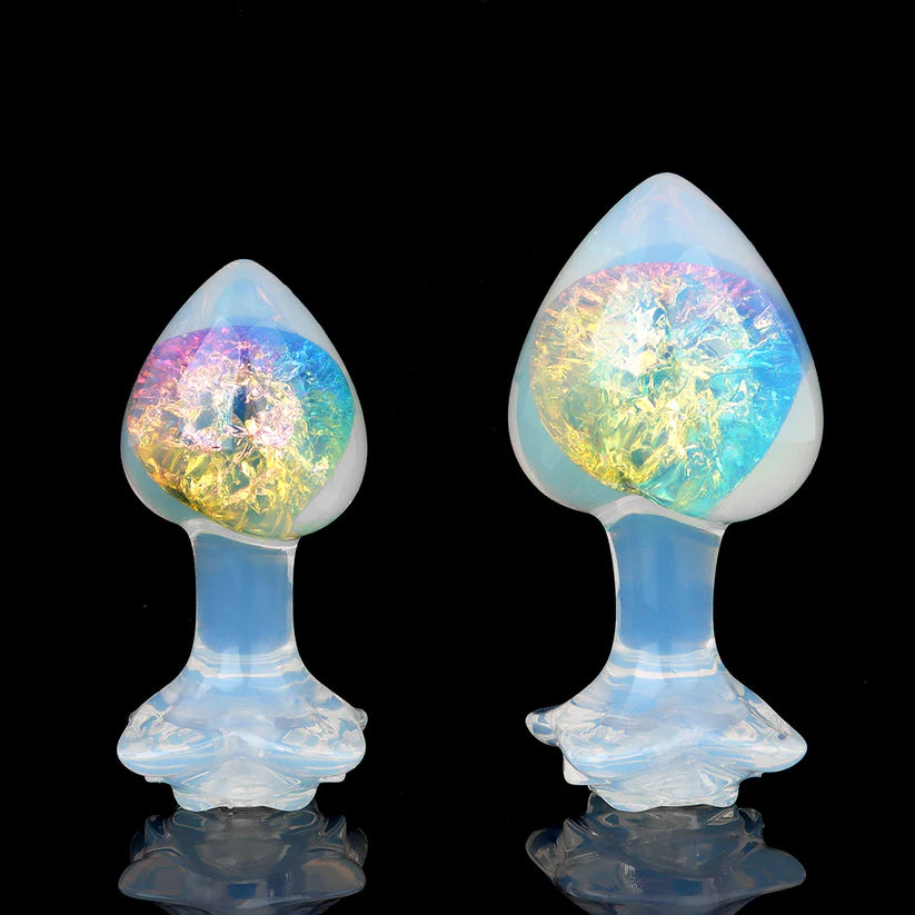 Knotdildo Peach Crystal Butt Plug – Elegant Design with Optional Accessories