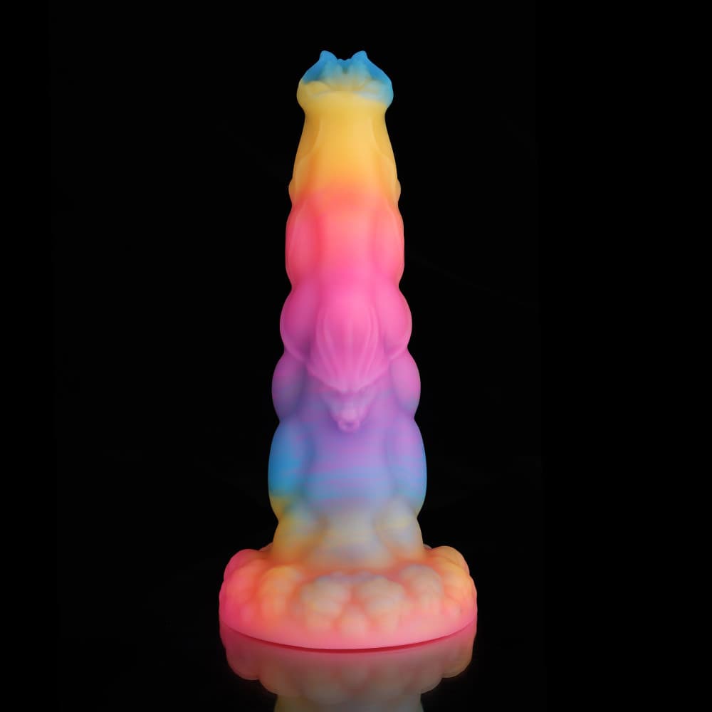 Knotdildo Glow in the Dark Sphinx Fantasy Knot Dildo – Blue Yellow Purple Animal Inspired Design
