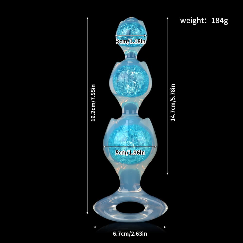 Knotdildo Flower Crystal Butt Plug – Triple Ball Silicone Anal Plug