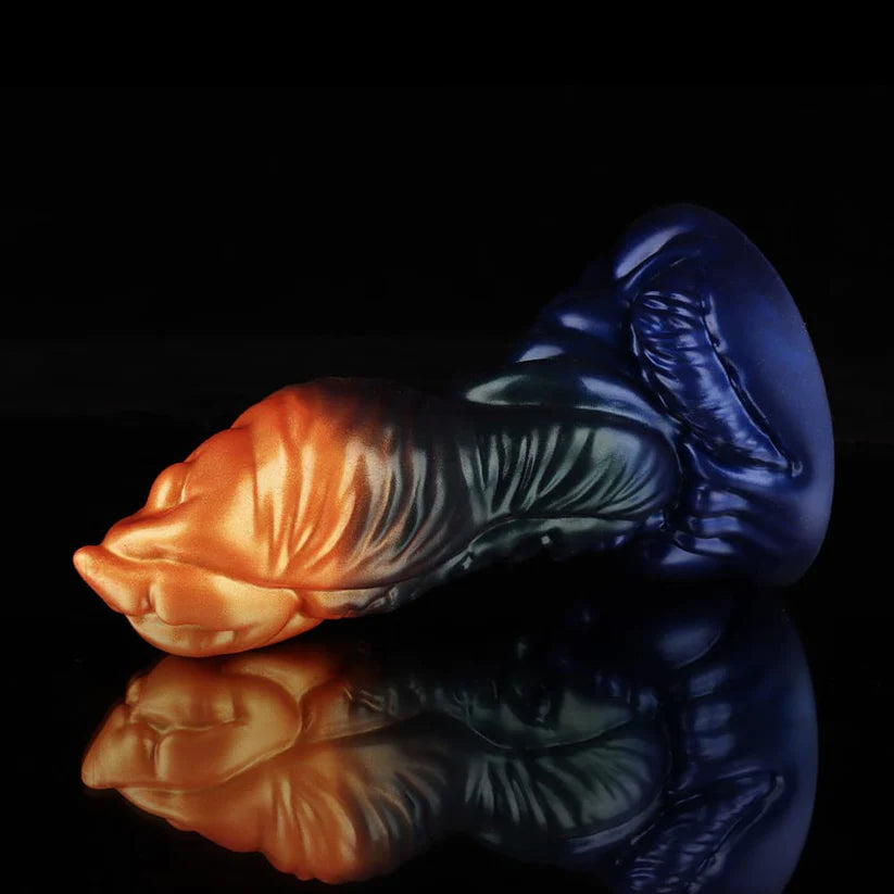 Knotdildo Hawksbill Animal Dildo – Orange Green Blue Fantasy Toy