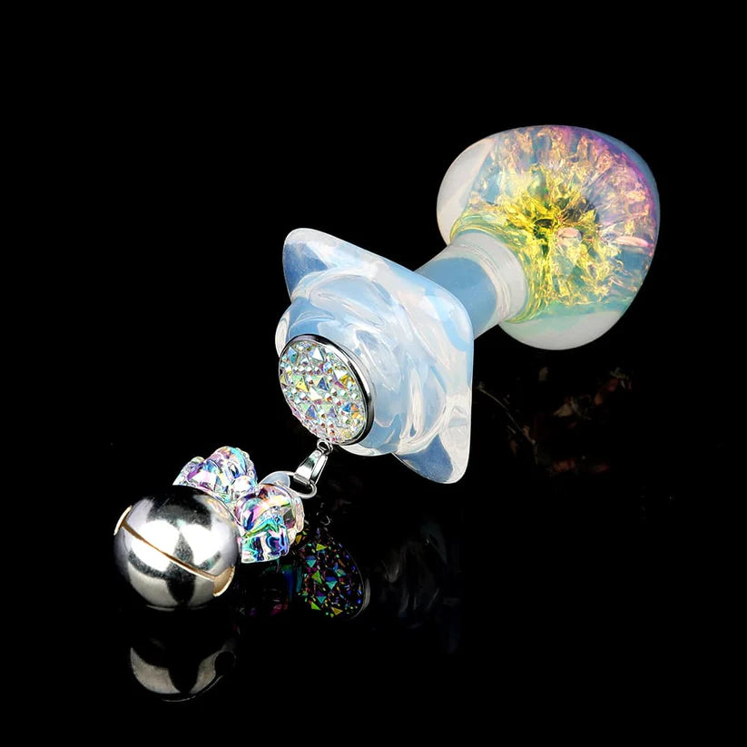 Knotdildo Peach Crystal Butt Plug – Elegant Design with Optional Accessories