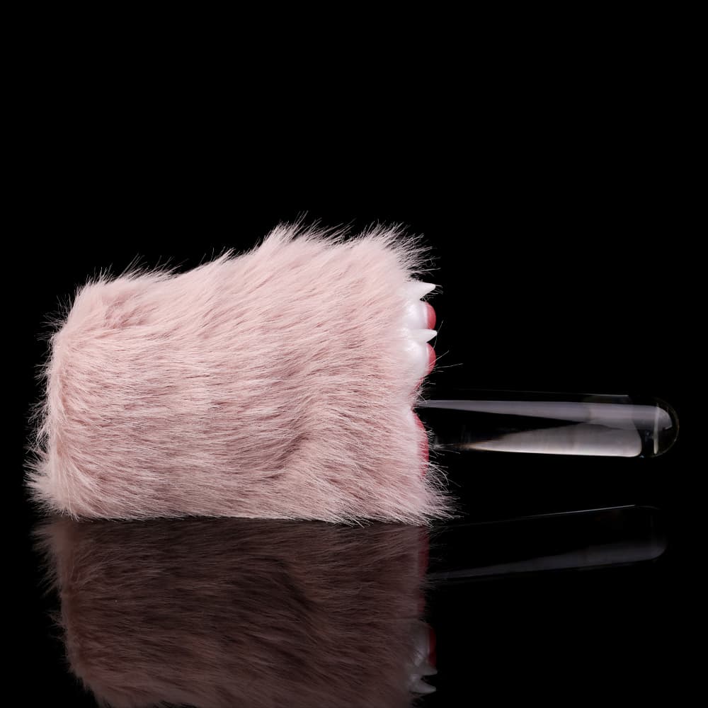 Knotdildo Plush White Paws Male Masturbator – Soft Furry Stroker Sleeve