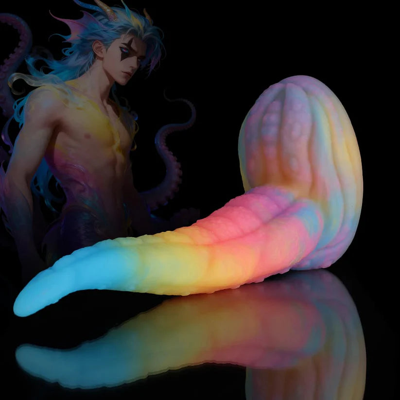 Knotdildo Octopus Tail Blue Yellow Purple Dildo – Fantasy Textured Adult Toy