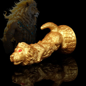 Knotdildo Gold Lion Dildo – Realistic Lion Design for Fantasy Pleasure
