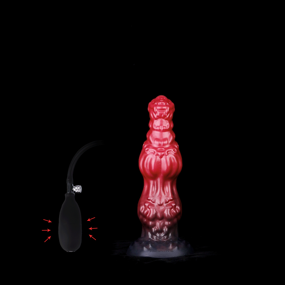 Red Black Dog Inflatable Dildo