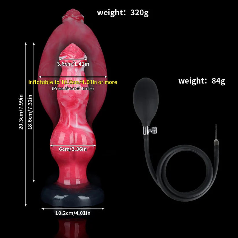 Knotdildo Slim Inflatable Dog Dildo – Expandable Size with Soft, Realistic Feel