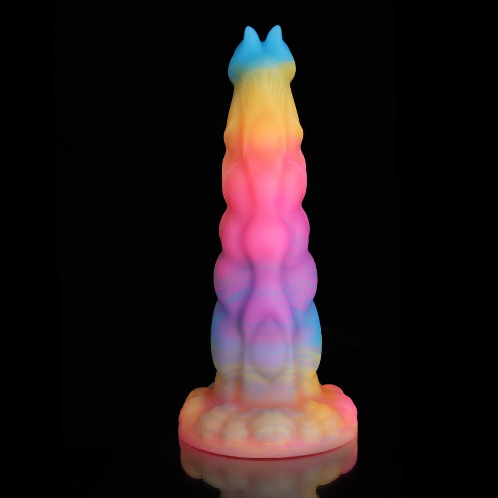 Sphinx Blue Yellow Purple Fantasy Knot Dildo-Glow In The Dark