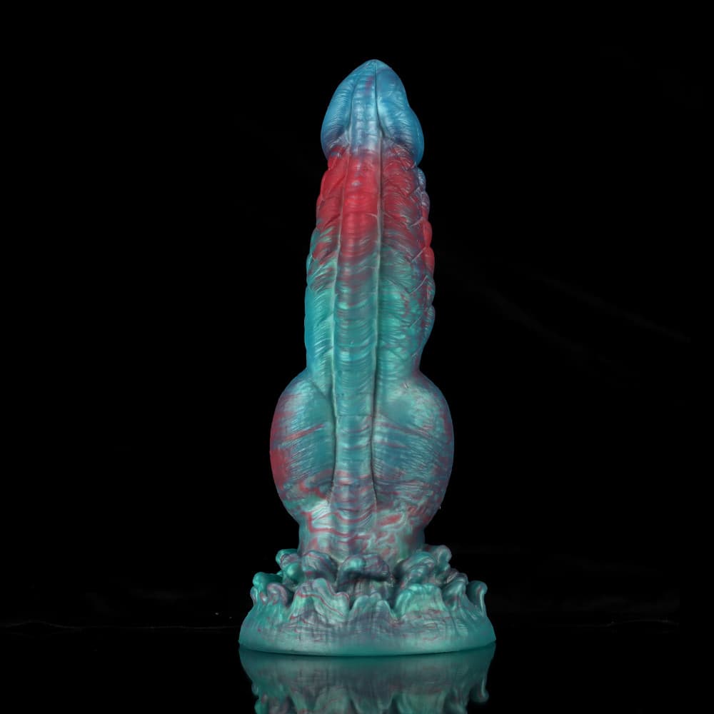 Dog Gradient Blue Green Fantasy Knot Dildo