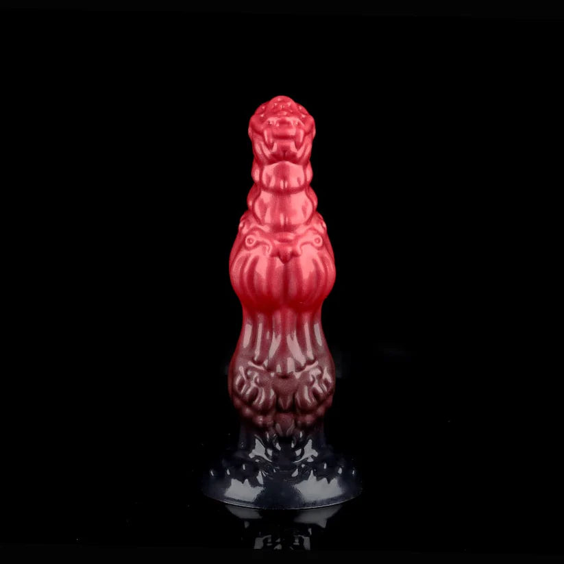 Rot-schwarzes aufblasbares Massagegerät – Verstellbares Silikondesign