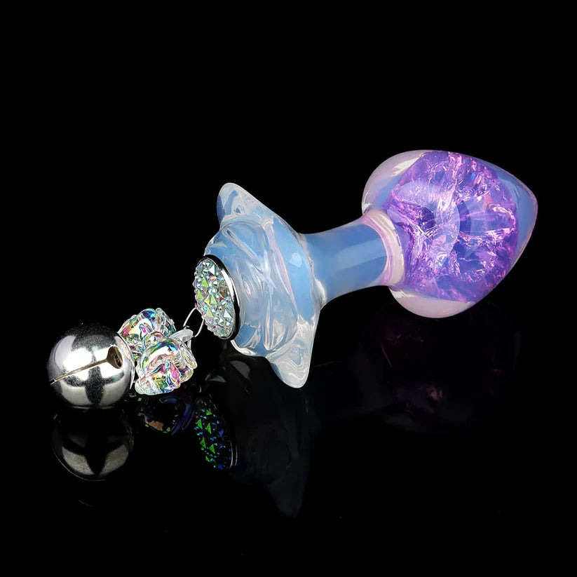 Knotdildo Peach Crystal Butt Plug – Elegant Design with Optional Accessories