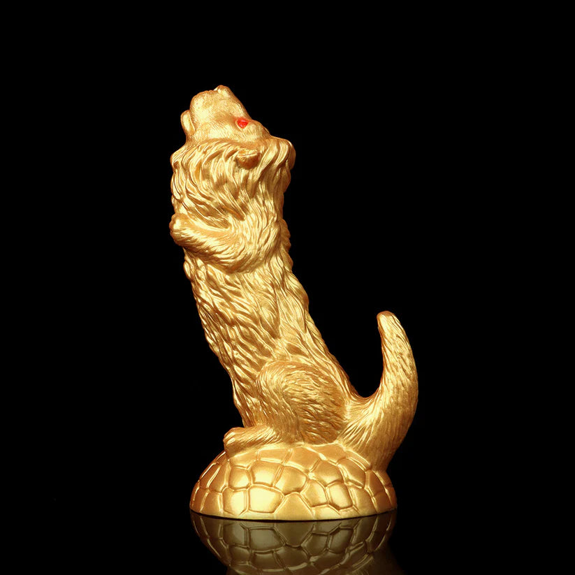 Knotdildo Gold Lion Dildo – Realistic Lion Design for Fantasy Pleasure