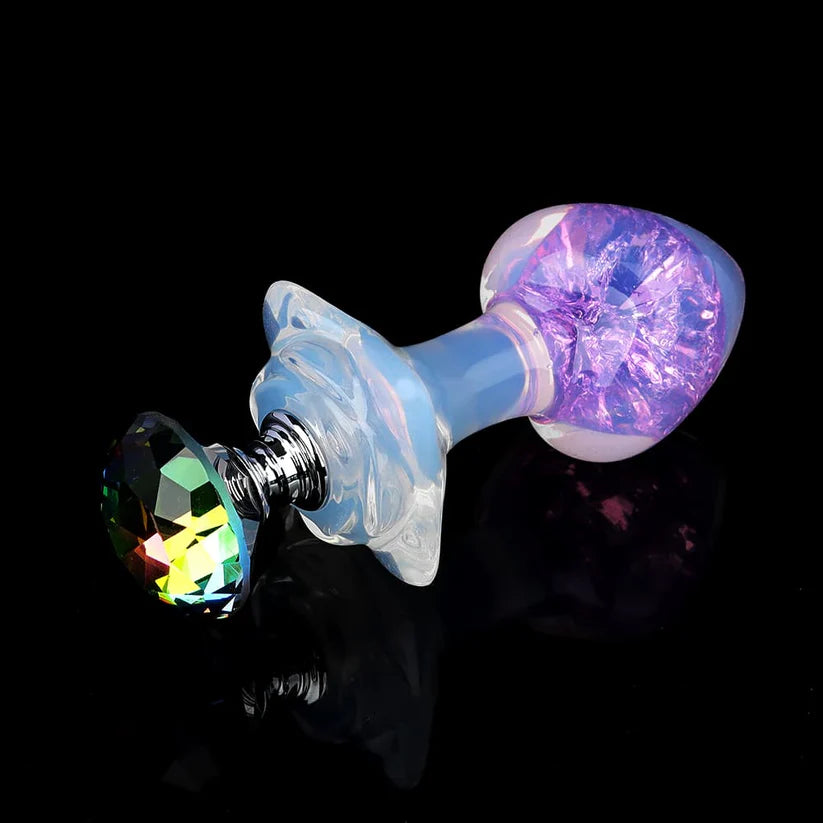 Knotdildo Peach Crystal Butt Plug – Elegant Design with Optional Accessories