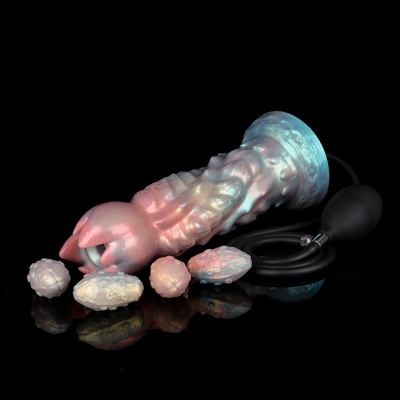 Aufblasbares Silikon-Massageset – Farbenfrohes Design mit 4 Zubehörteilen