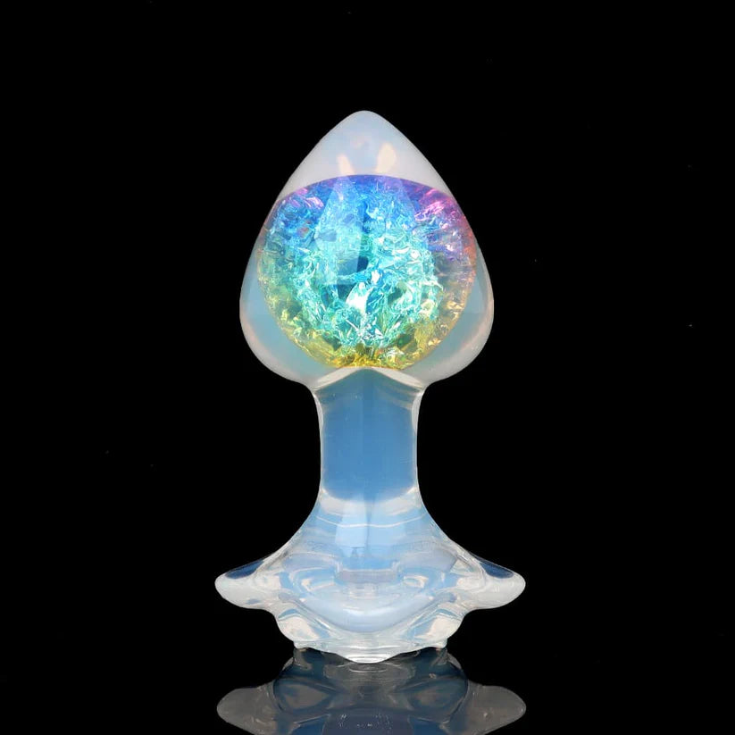 Knotdildo Peach Crystal Butt Plug – Elegant Design with Optional Accessories