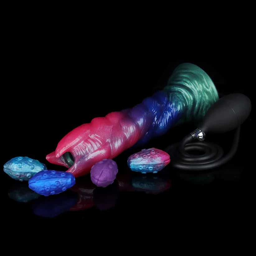 Inflatable Ovipositor Dildo – 4 Eggs Included, Expandable Fantasy Toy, Soft Realistic Feel