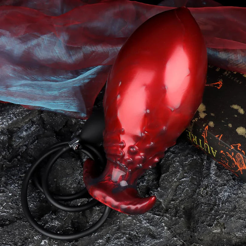 Aufblasbares Massagegerät mit Segelboot-Design – Rot Schwarz Silikon