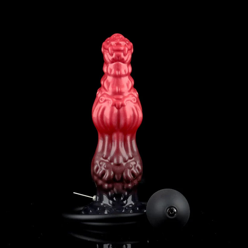 Rot-schwarzes aufblasbares Massagegerät – Verstellbares Silikondesign