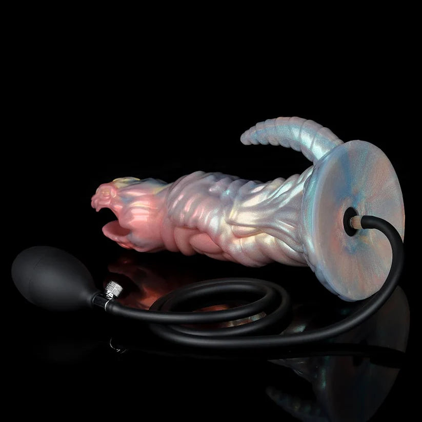 Knotdildo Colorful Dinosaur Inflatable Ovipositor Dildo – 3 Eggs Fantasy Toy