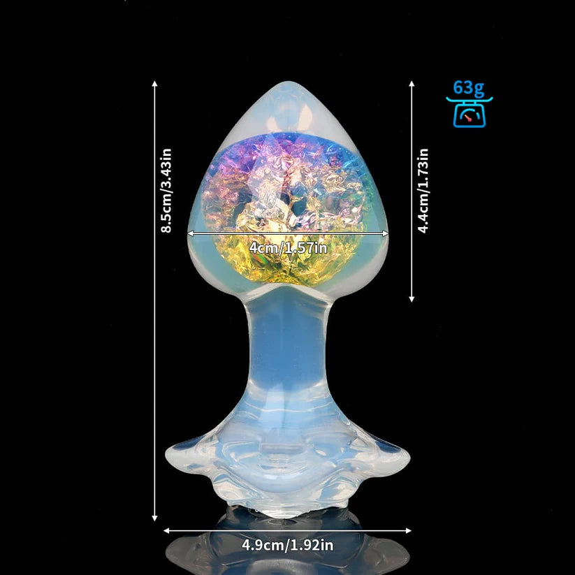 Knotdildo Peach Crystal Butt Plug – Elegant Design with Optional Accessories