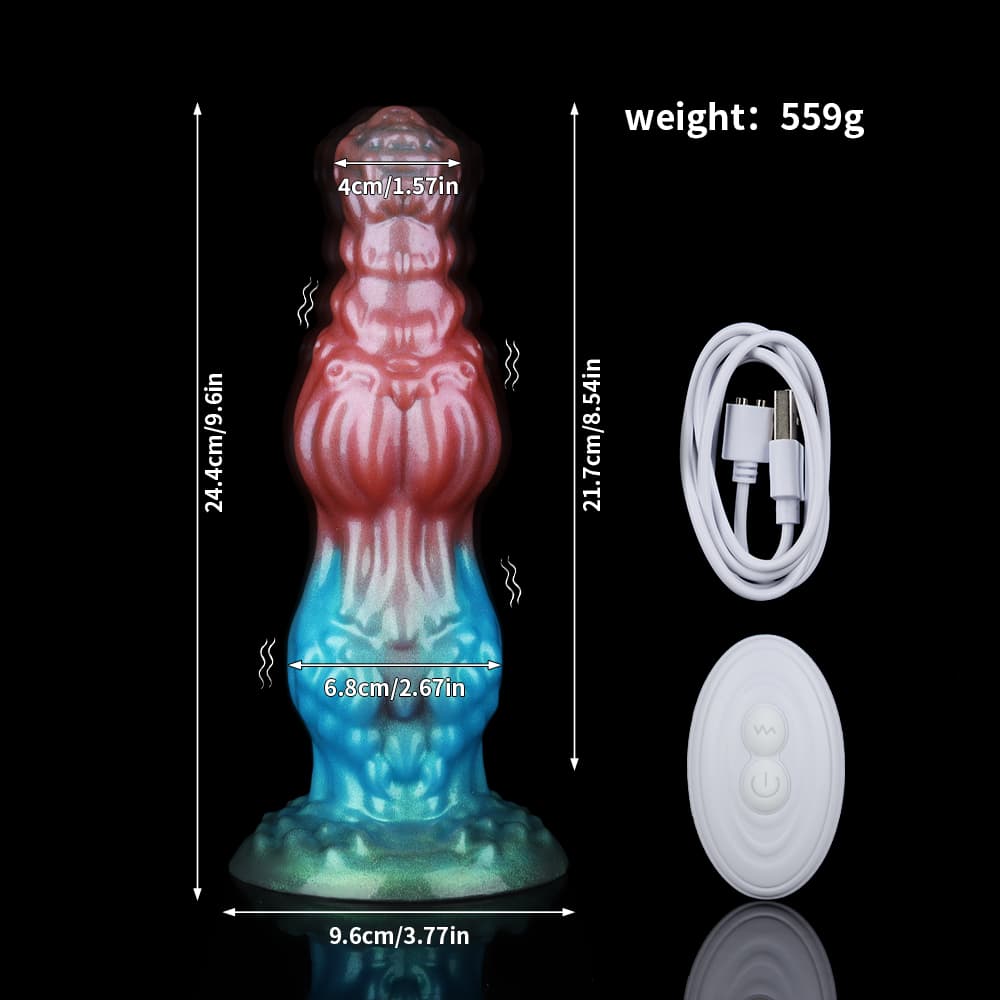 Knotdildo Dog Rainbow Electric Vibrating Dildo – Silicone Fantasy Toy