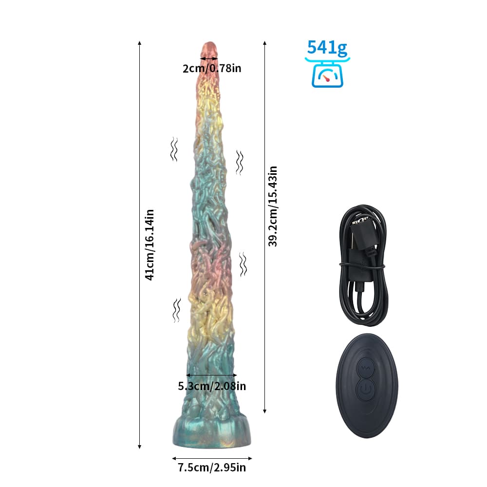Knotdildo Vine Rainbow Electric Dildo – Vibrating Silicone Toy