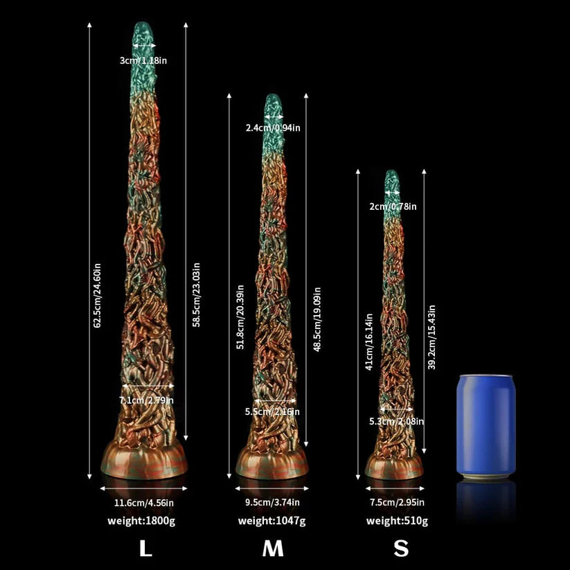 Knotdildo Vine Green Tentacle Dildo – Fantasy Silicone Toy with Textured Design