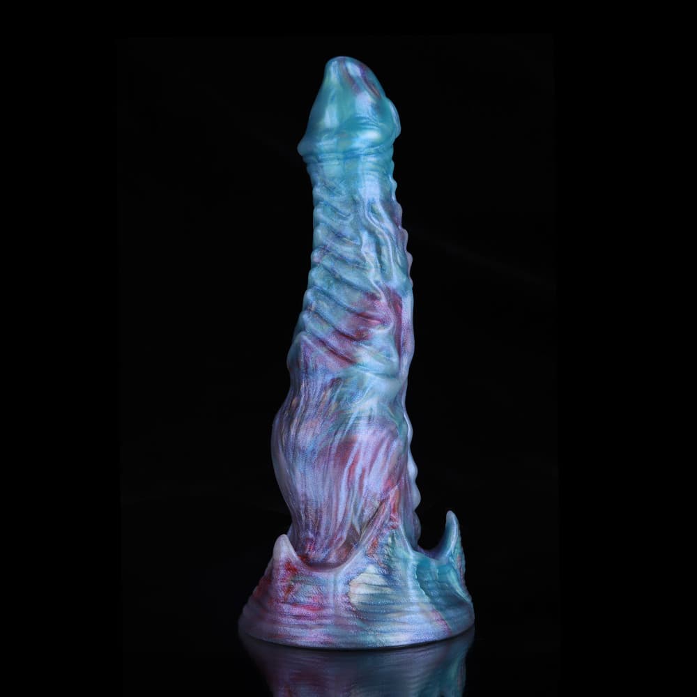 Knotdildo Ghostly Blue Purple Gradient Silicone Dildo – Fantasy Textured Pleasure Toy