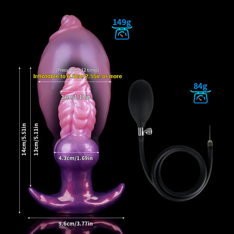 Lila aufblasbares Massagegerät – Anker-inspiriertes Silikondesign (ab 6,5 cm)