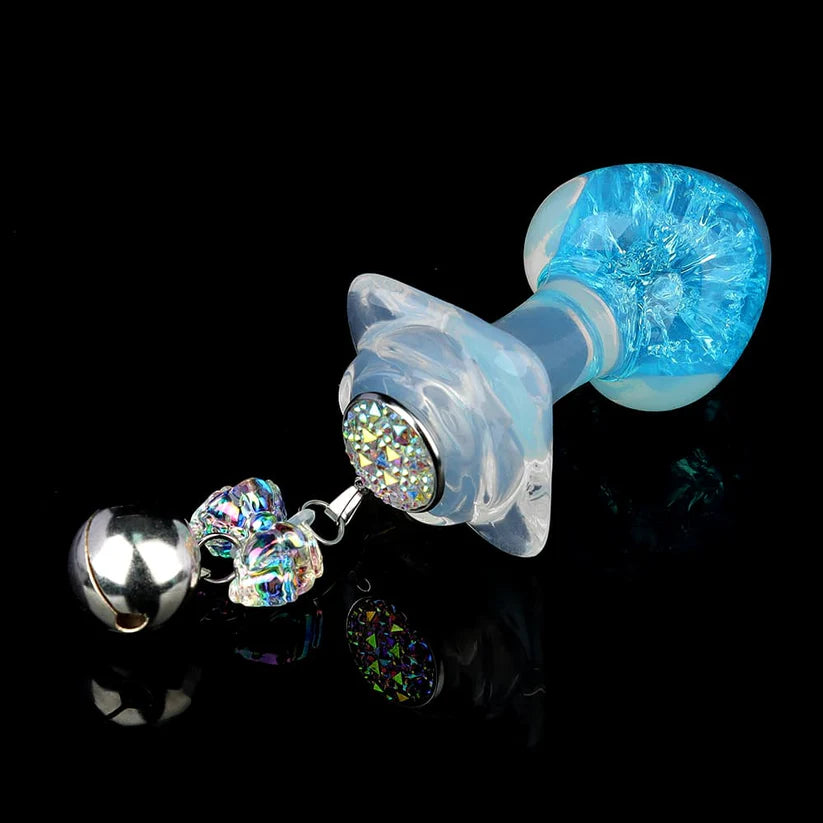Knotdildo Peach Crystal Butt Plug – Elegant Design with Optional Accessories