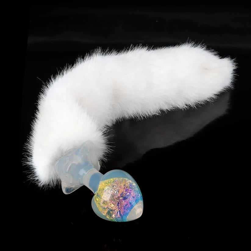 Knotdildo Peach Crystal Butt Plug – Elegant Design with Optional Accessories