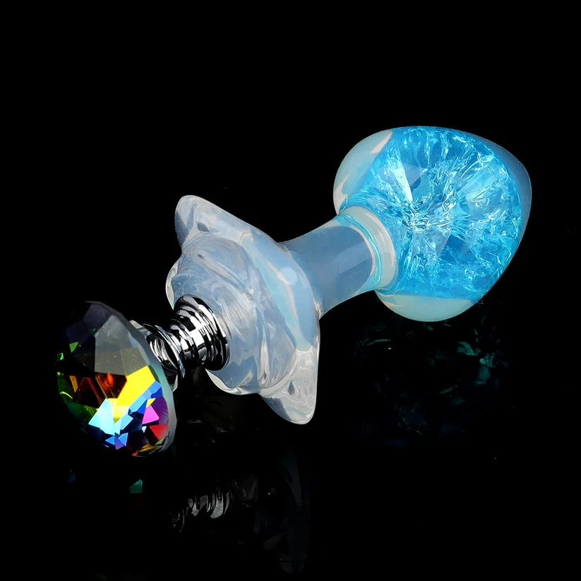 Knotdildo Peach Crystal Butt Plug – Elegant Design with Optional Accessories