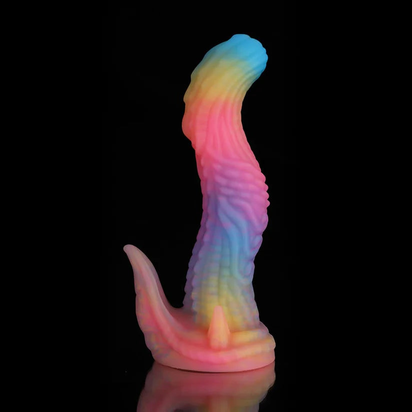 Knotdildo Dinosaur Fantasy Dildo – Blue, Yellow & Purple Adult Toy