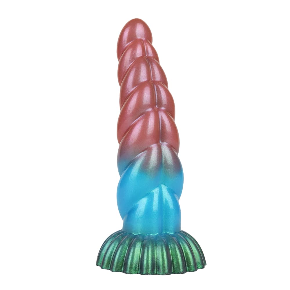 Twisted Red Blue Green Electric Vibrating Dildo