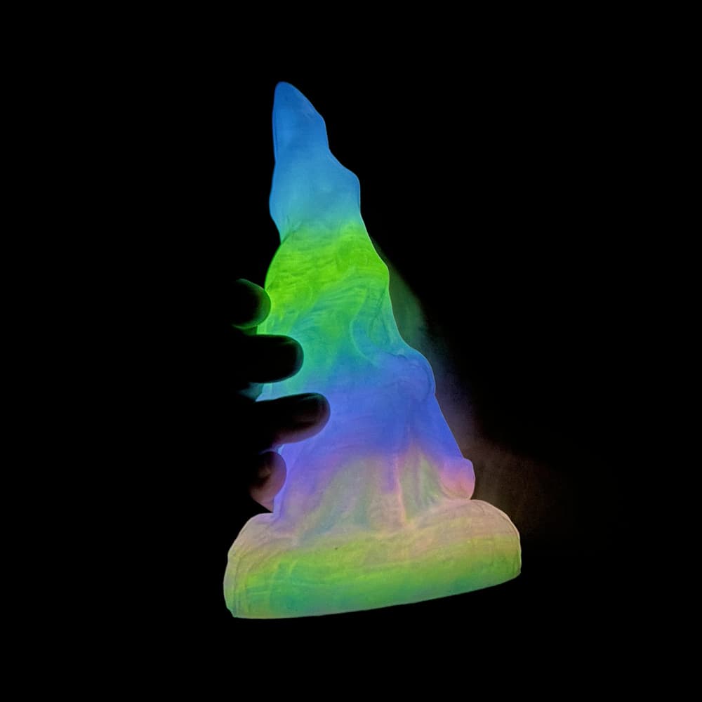 Knotdildo Cow Horn Luminous Electric Vibrating Dildo – Silicone Toy
